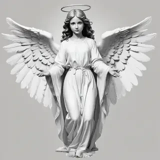 angel clip art black and white
