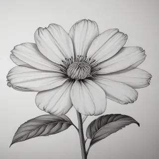 flower pencil drawing