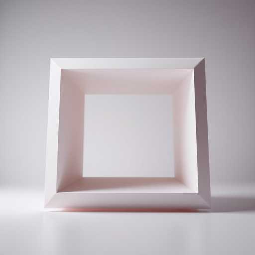 Create a high-resolution image of an abstract geometric shape with smooth edges and gradients, using a 50mm lens, f/1.8 aperture, ISO 100, shot from a low angle perspective, with soft diffused lighting to enhance depth and detail.