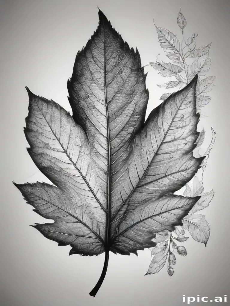 black and white leaf clip art
