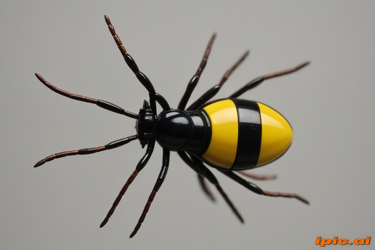 A Striking Insect Model Featuring Bold Black and Yellow Stripes.