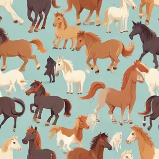 cartoon horses