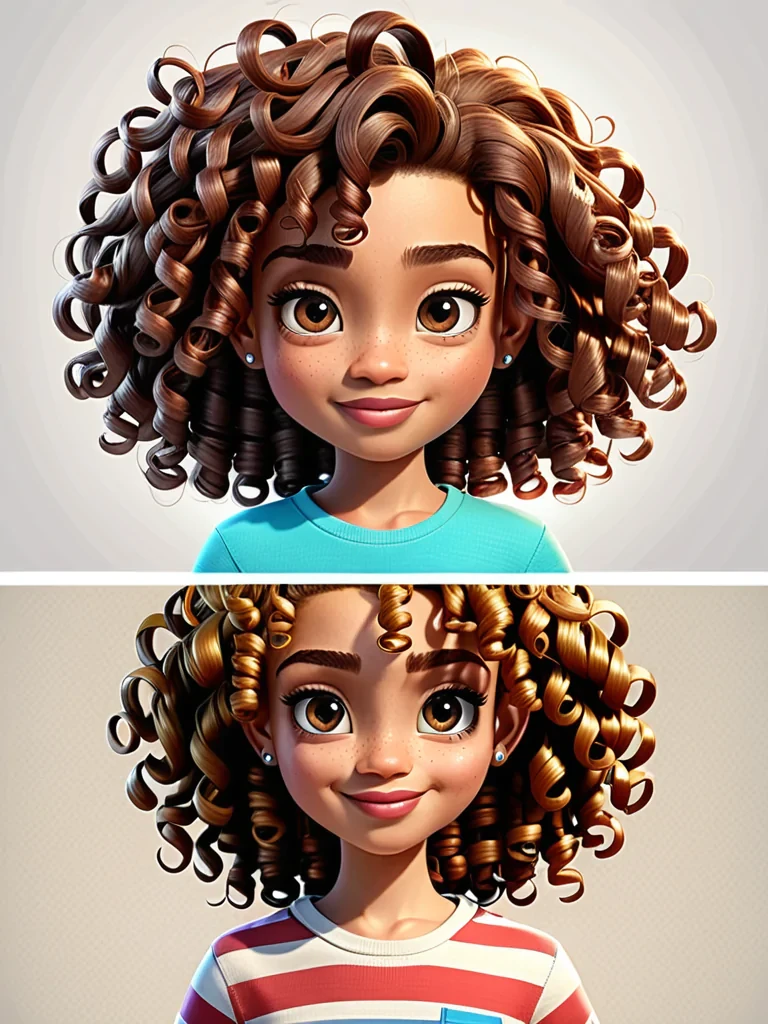 cartoon characters with curly hair
