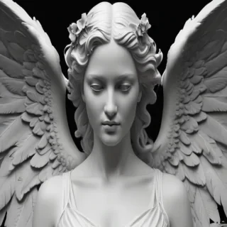 black and white angel