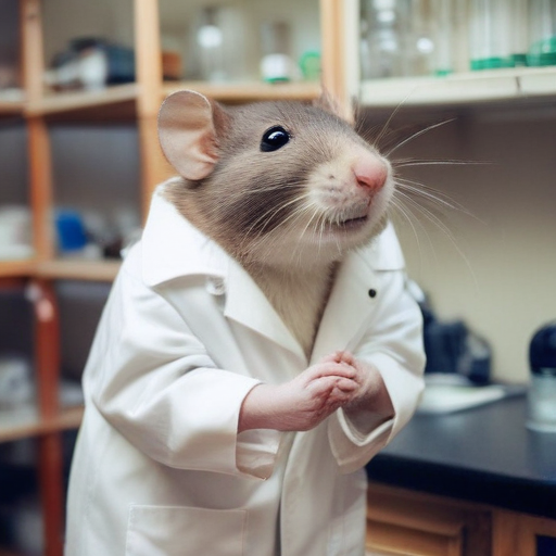 Lab Rats Coat rat in a lab coat doing an expirement