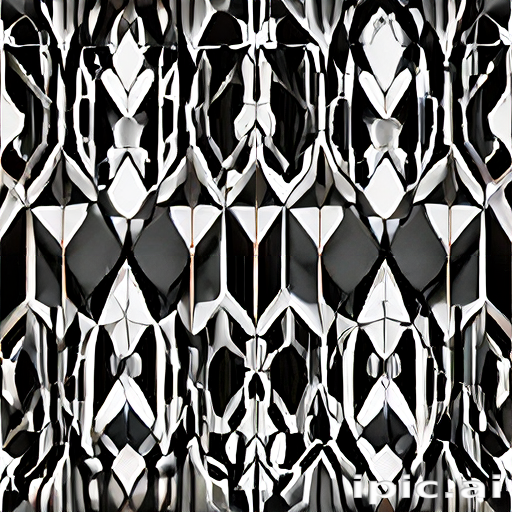 Intricate Black and White Geometric Pattern with Unique Symmetrical Designs