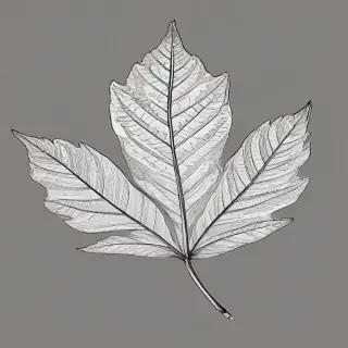 clipart leaf black and white