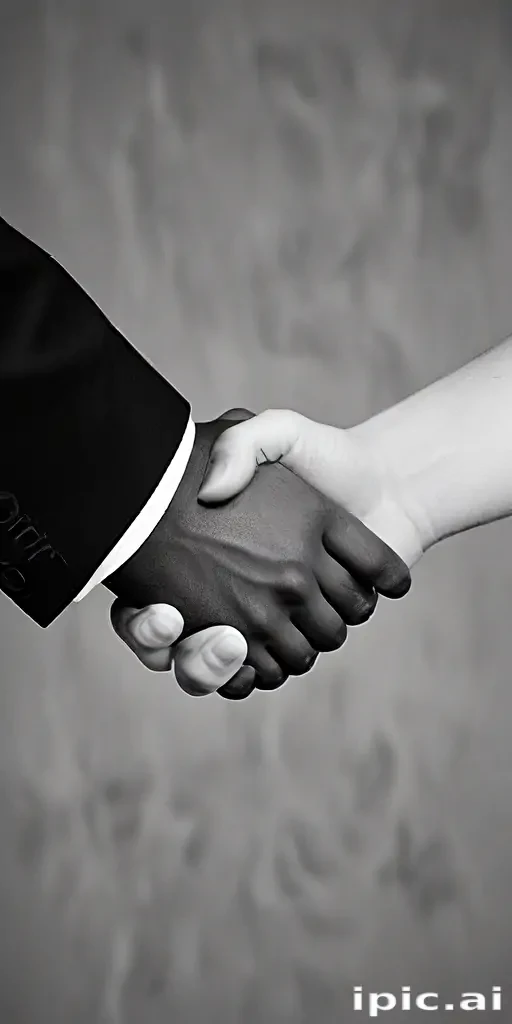 handshake black and white