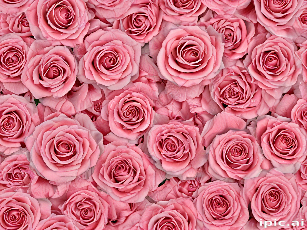 A Lush Arrangement of Beautiful Pink Roses in Full Bloom.
