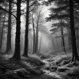 forest clipart black and white