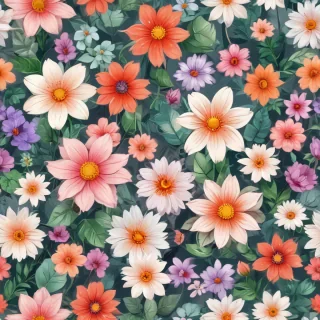 cartoon flowers transparent background
