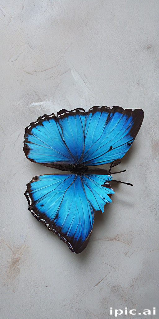 Stunning Blue Butterfly Displaying Vibrant Colors Against a Soft Background