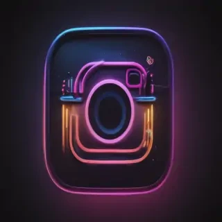 neon instagram logo