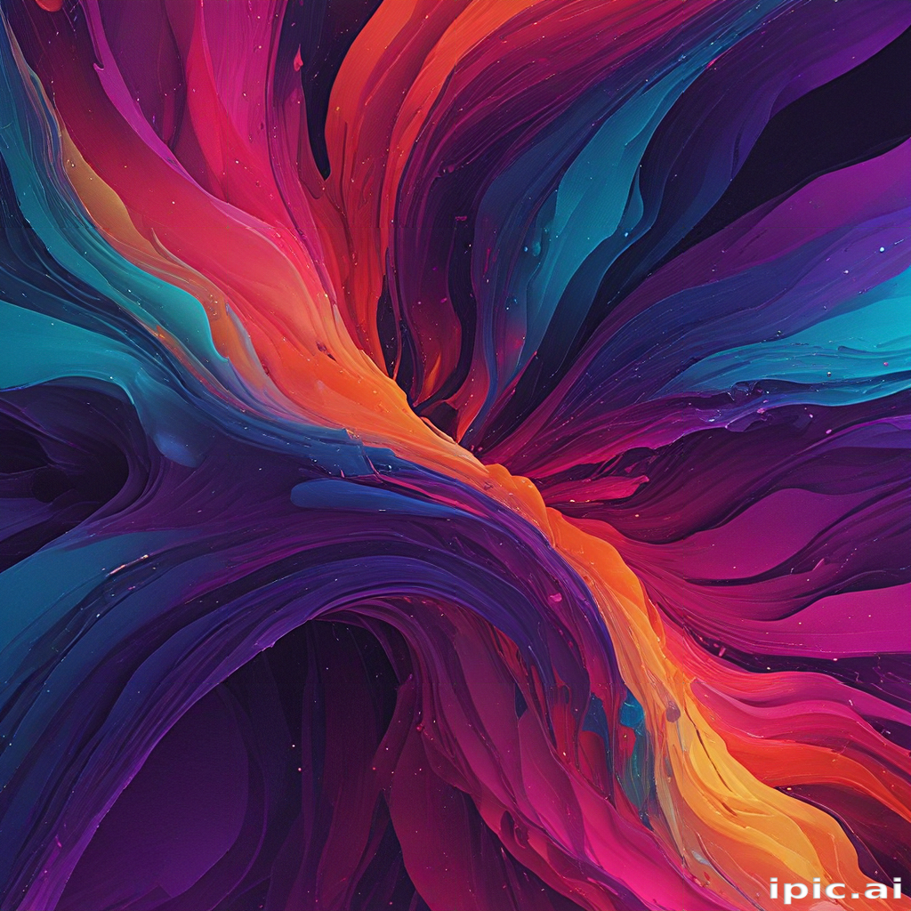 Vibrant Abstract Waves of Color Flowing in a Dynamic Fusion