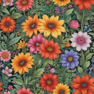 colourful flower drawing