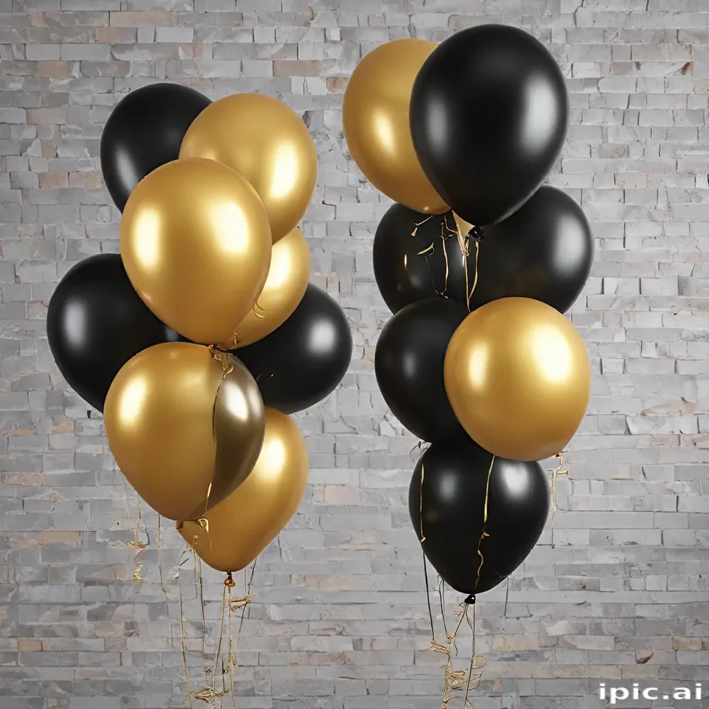 black and gold balloons png
