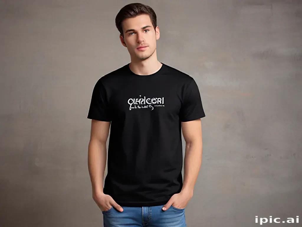 black tee mockup