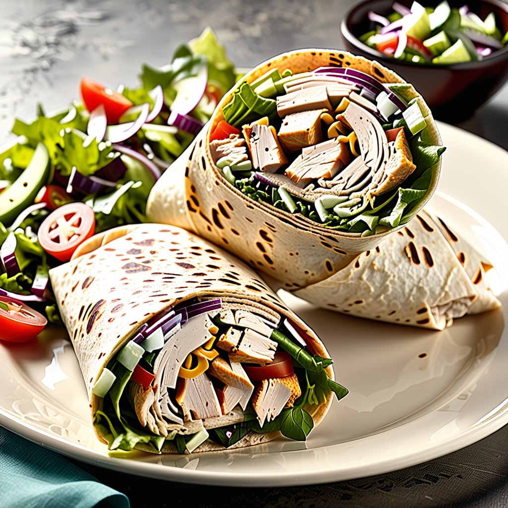 calories in chicken wrap with salad
