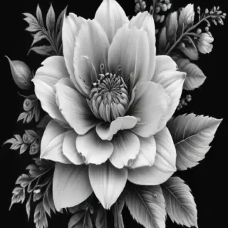 flower clipart black and white