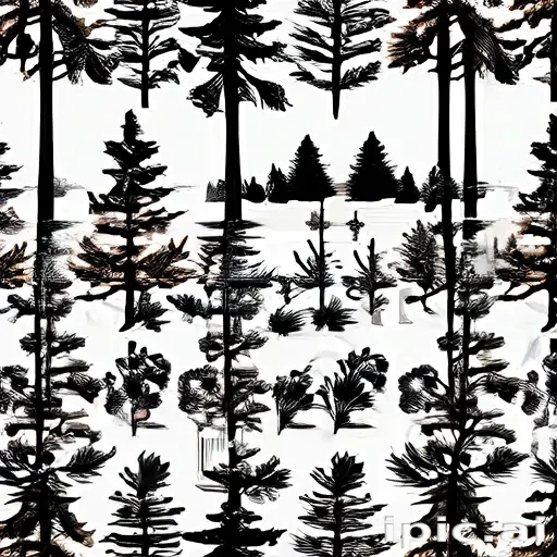black and white pine tree clipart