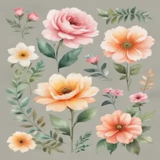 watercolor flowers clipart
