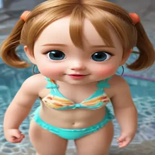 little girl in bikini ai