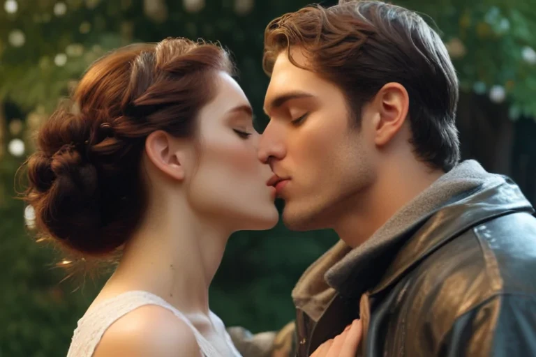 couple kissing aesthetic