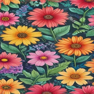 flower drawings with color