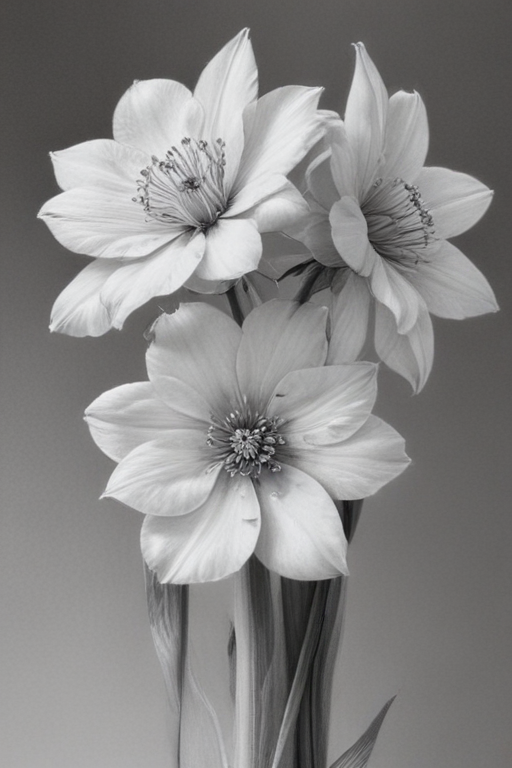 Beautiful Black and White Floral Arrangement Showcasing Delicate ...