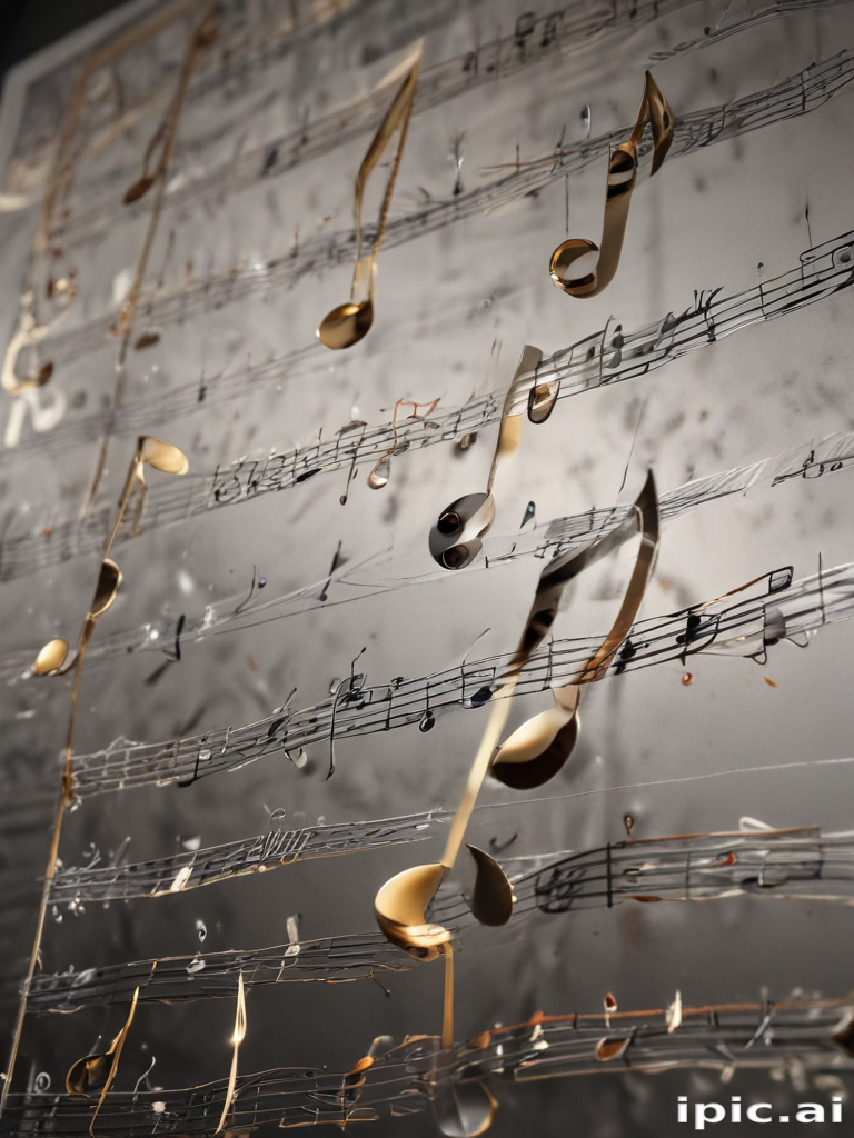 Intricate Design of Musical Notes in a Captivating Artistic Display