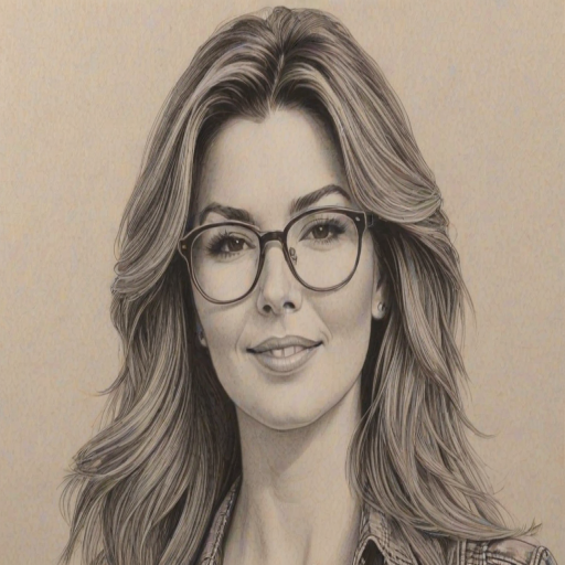 Attractive Shania Twain, pencil sketch, portrait of Appealing woman 1973s in glasses, hair style beatnik, outline, clear lines, fine lines, 8k