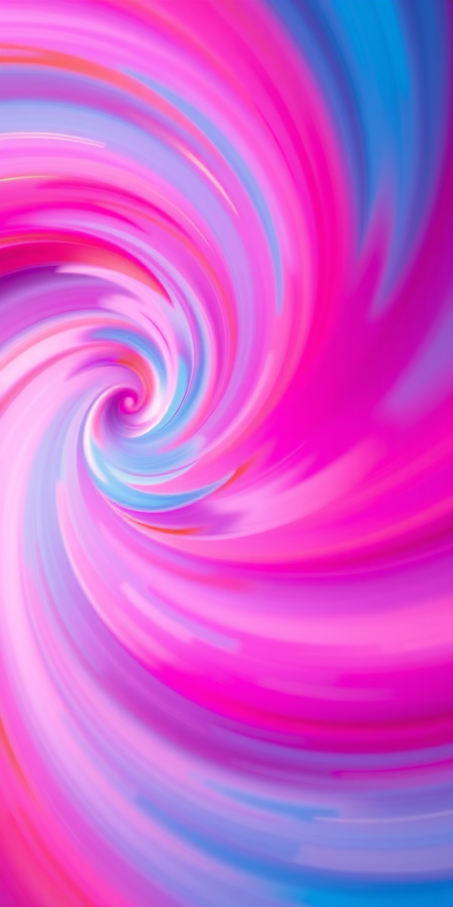 create a vibrant abstract swirl of colors with a focus on pink, blue, and orange hues, using a Canon EOS R5 camera, 24mm lens, f/8 aperture, 1/60 shutter speed, ISO 100, in a high dynamic range style with a slightly blurred motion effect for depth.