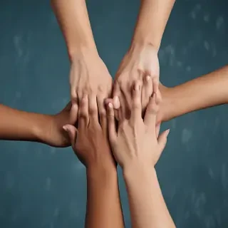 hands reaching