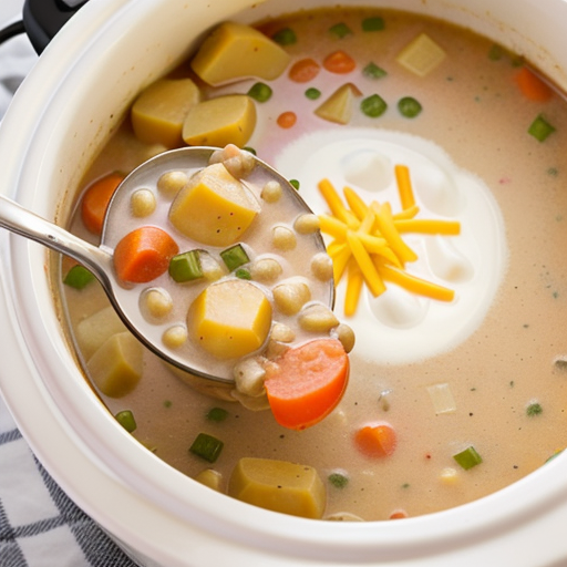 crockpot creamy potato & hamburger soup