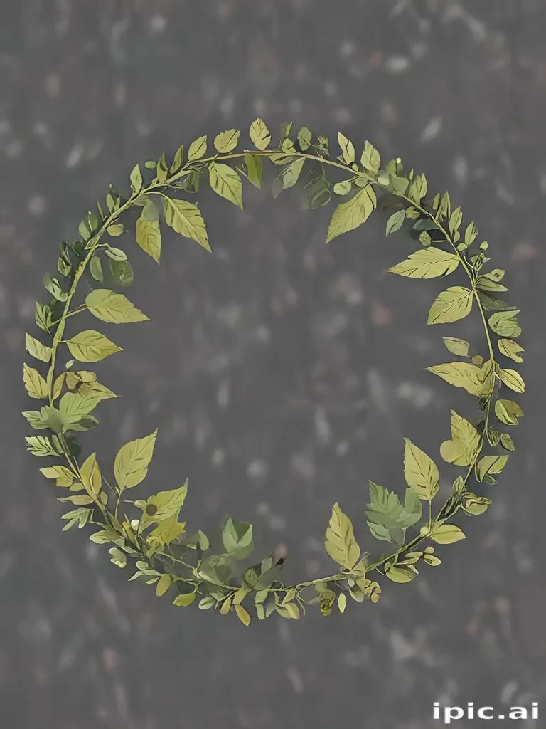 circle with leaves