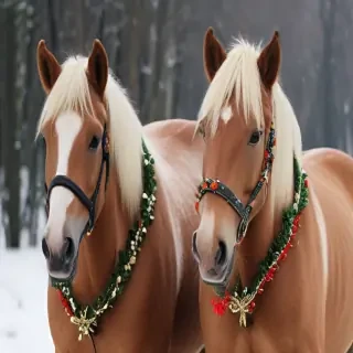 pictures of christmas horses