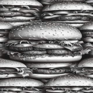 hamburger clipart black and white