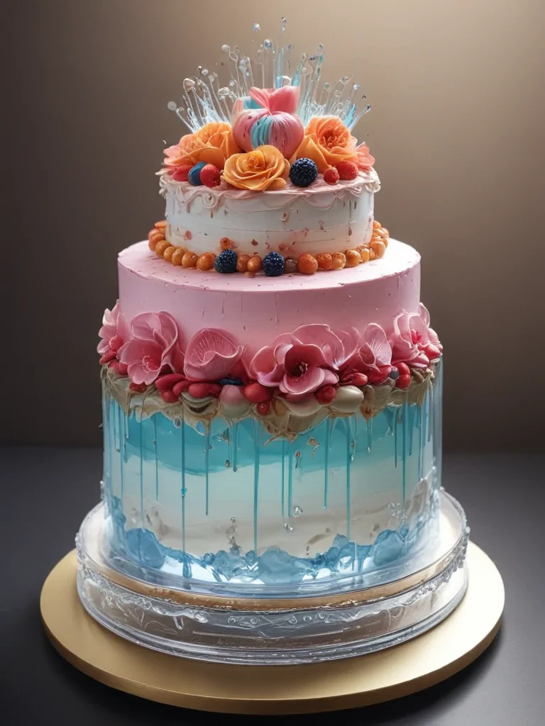 transparent birthday cake