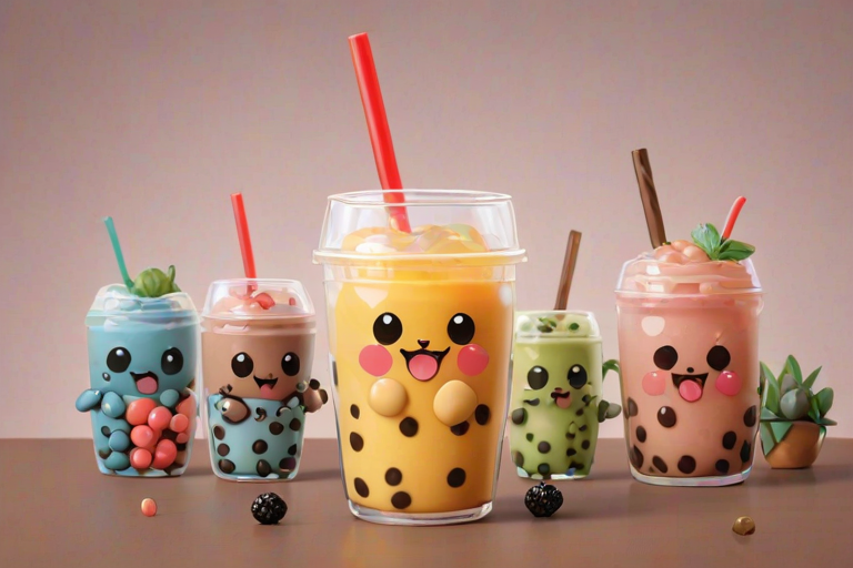 cute boba backgrounds
