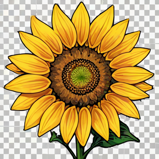 clip art sunflower black and white
