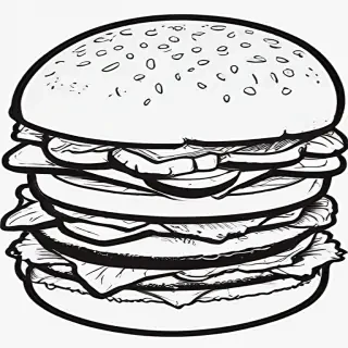 hamburger clipart black and white