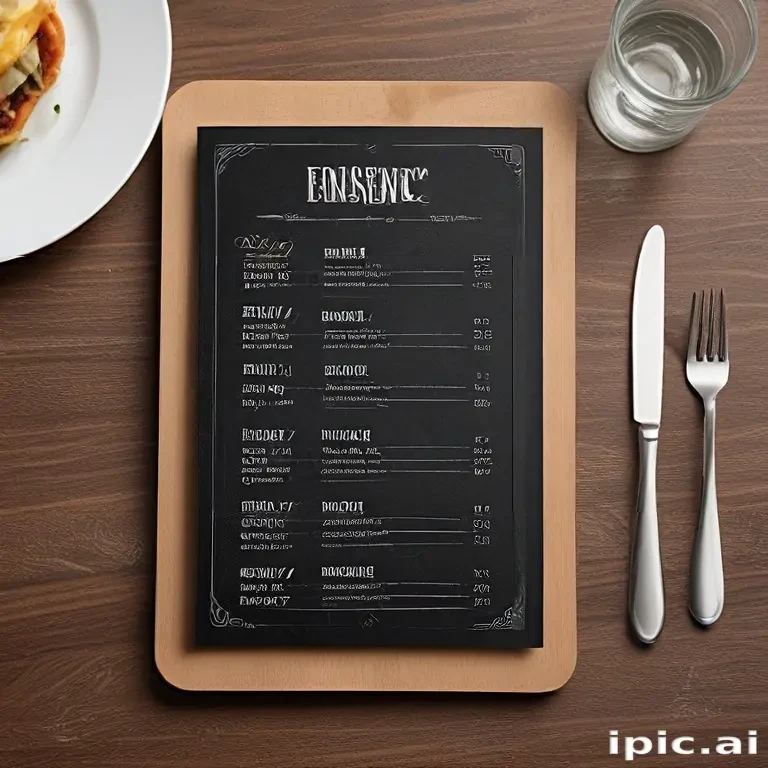 restaurant menu mockup