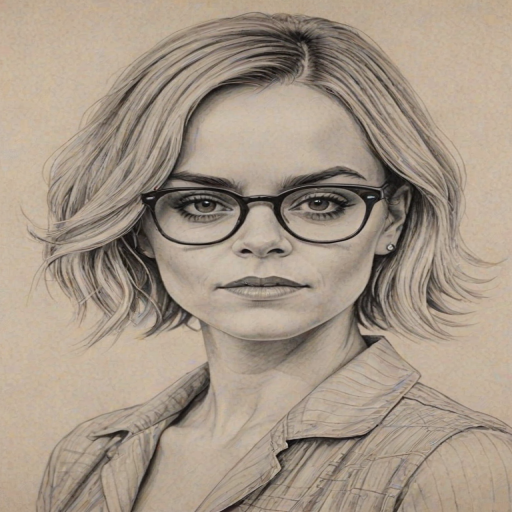 Sublime Taryn Manning, pencil sketch, portrait of Dazzling woman 1926s in glasses, hair style beatnik, outline, clear lines, fine lines, 8k