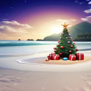 beach christmas wallpaper