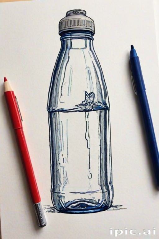 water bottle drawing