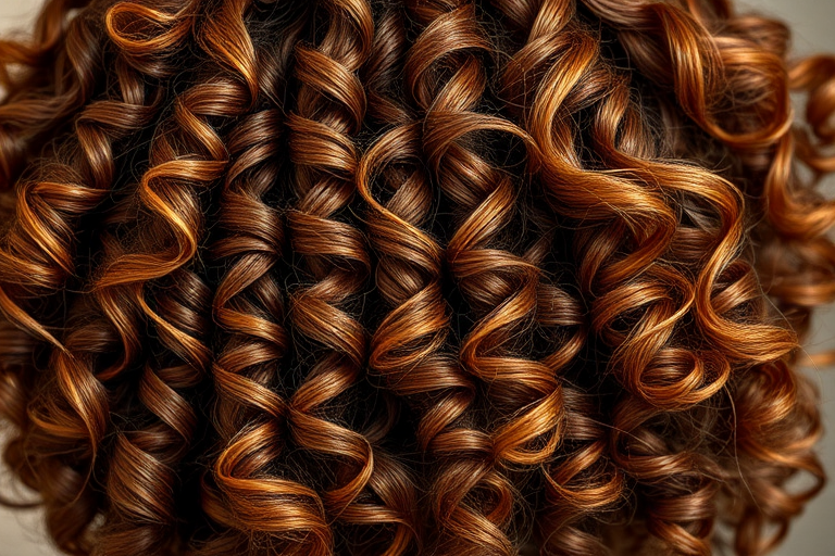 Luscious chocolate brown curls adorned with golden honey highlights, Ambrosia's hair exudes warmth and richness, with voluminous ringlets cascading down in a luxurious tumble of natural texture