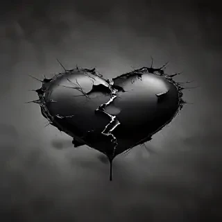black broken heart