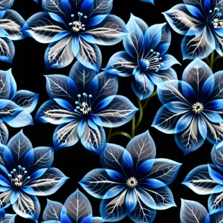 blue flowers transparent