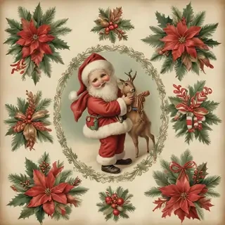vintage christmas images to print