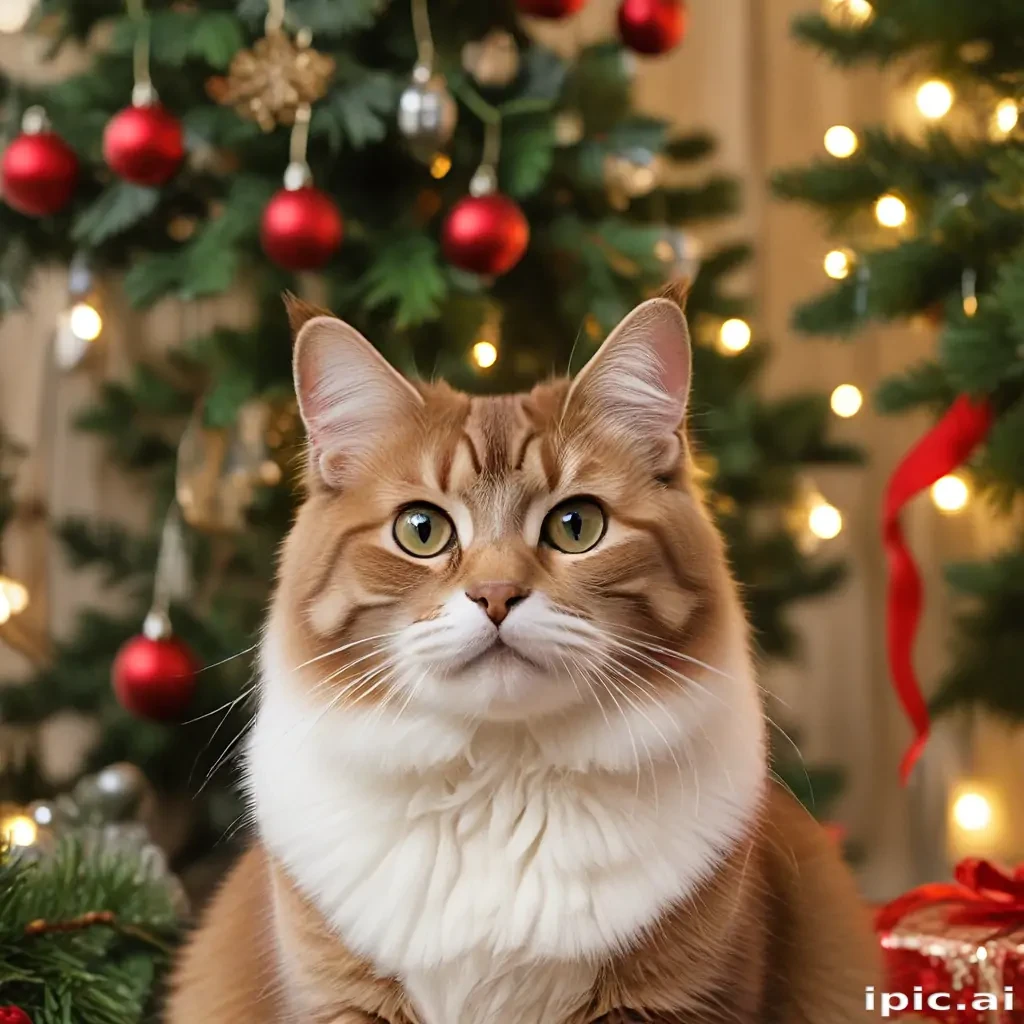 cat christmas background